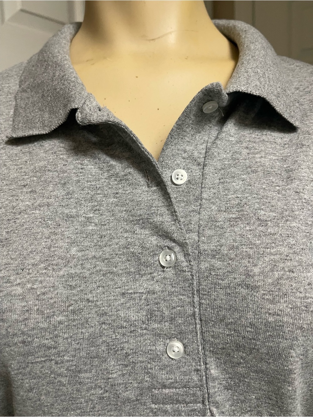 Jerzees Heather Gray 4 Button Collared Polo Shirt - Picture 9 of 13
